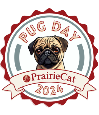 pug day logo of illustrated pug in banner