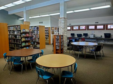 Inside library space at Andalusia Township Library